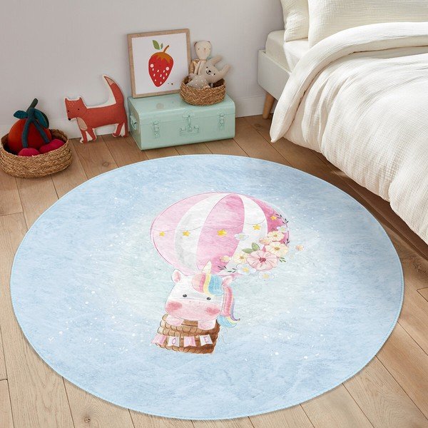 Svetlo modra otroška preproga ø 100 cm Comfort – Mila Home-image-1