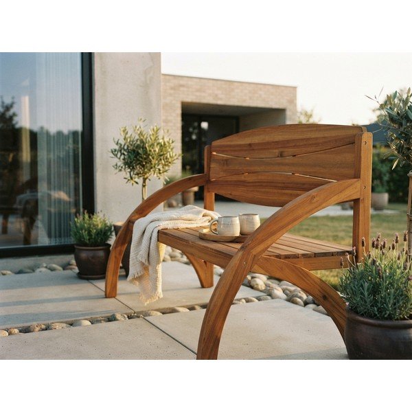 Rjava vrtna klop iz masivnega lesa Hadia – Garden Pleasure-image-2