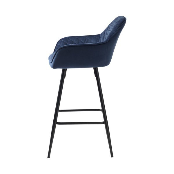 Moder žameten barski stol (višina sedeža 67 cm) Milton – Unique Furniture-image-2