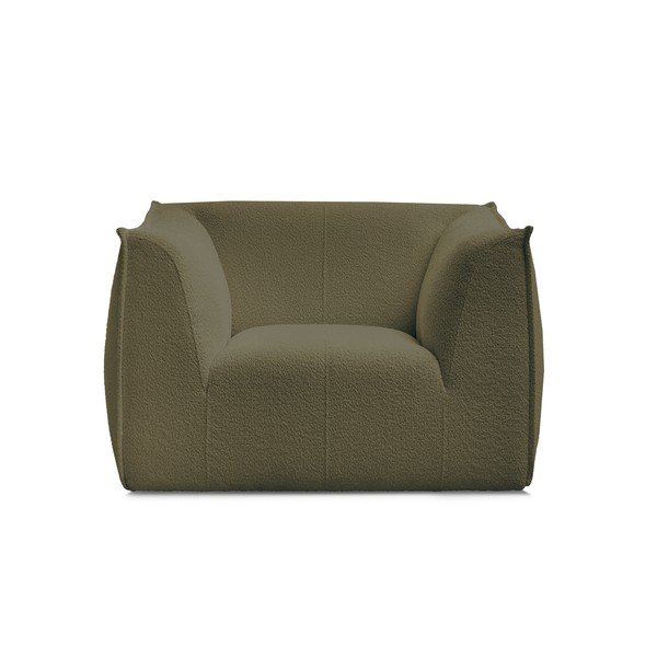 Zelen fotelj iz tkanine bouclé Giorgia – Bobochic Paris-image-3