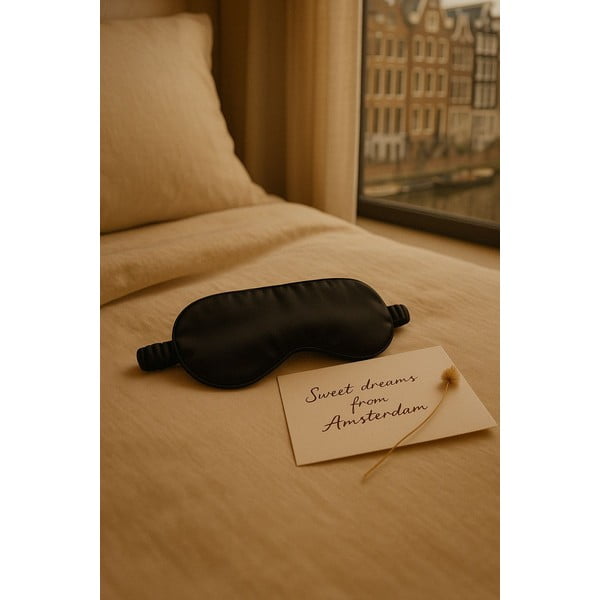 Črna svilena maska za spanje Mulberry Silk – Mila Home Luxury-image-2