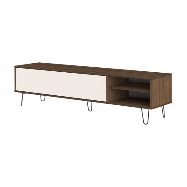 Kremasto bela TV omarica v orehovem dekorju 165x44 cm Aero - TemaHome -image-3