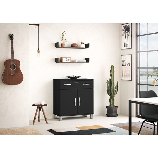 Črna stenska polica Tenzo Flower-image-2