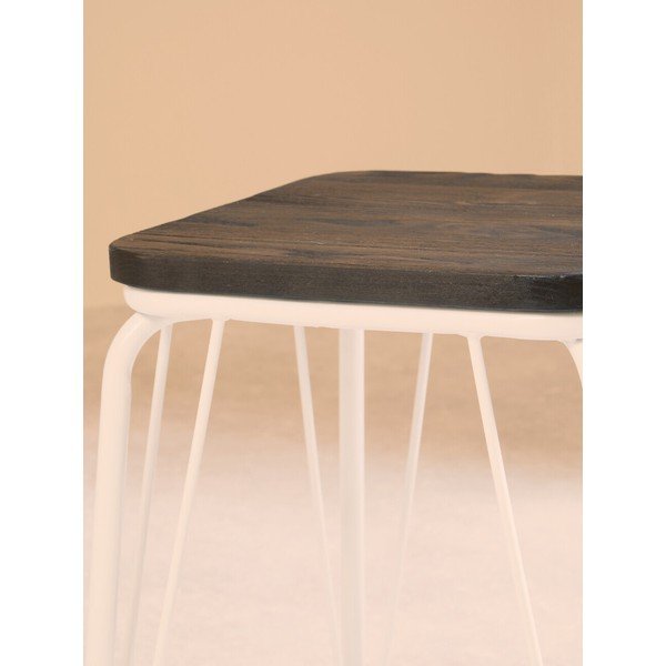 Bel/v temni naravni barvi stolček iz masivnega bresta District – Premier Housewares-image-4