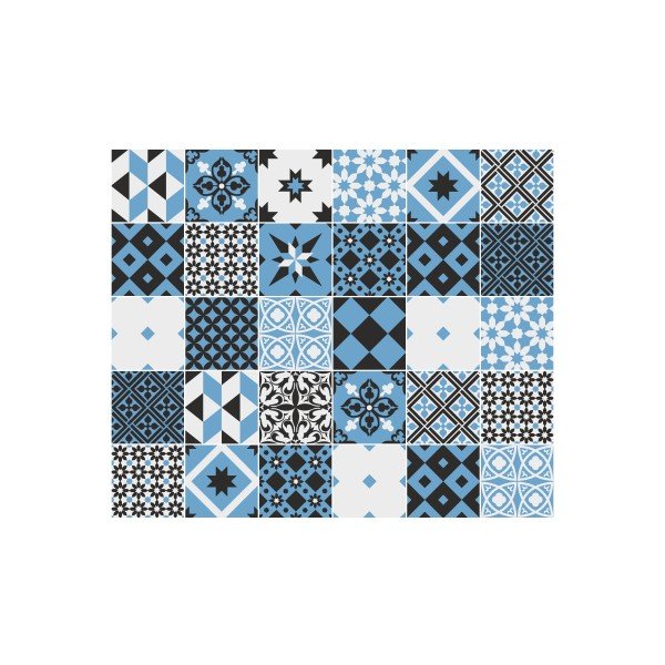 Komplet 30 stenskih nalepk Ambiance Azulejos Talia, 15 x 15 cm-image-2