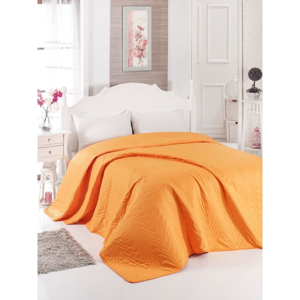 Oranžno posteljno pregrinjalo Dreams 200 x 220 cm