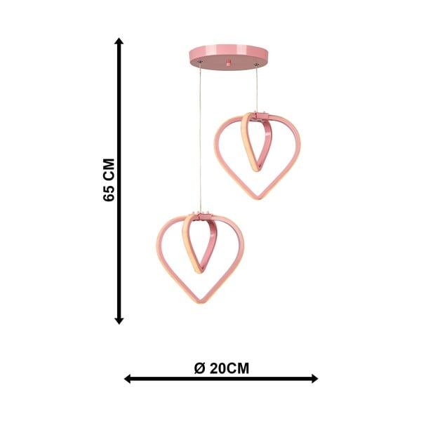 Rožnata kovinska LED viseča svetilka ø 20 cm Sevinc – Squid Lighting-image-4