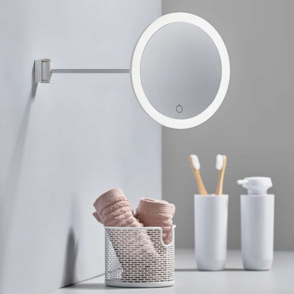 Sivo stensko kozmetično ogledalo Zone Eve, ø 17,5 cm-image-1