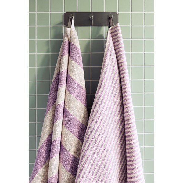 Svetlo vijolična/kremno bela frotirna bombažna brisača 50x80 cm Gobo – noo.ma-image-1