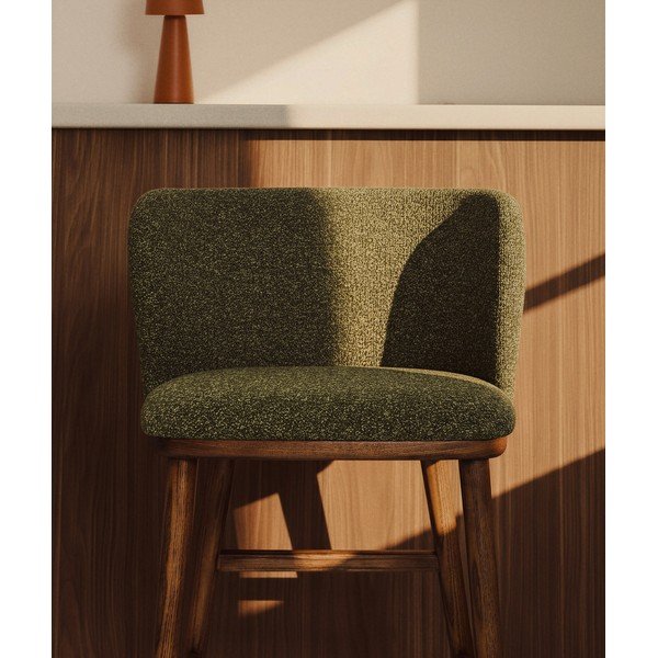 Temno zelen oblazinjen barski stol (višina sedeža 75 cm) Ciselia – Kave Home-image-2