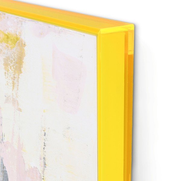 Tiskana slika na platnu z ročno naslikanimi elementi v okvirju 102x102 cm New Age Yellow – Malerifabrikken-image-2