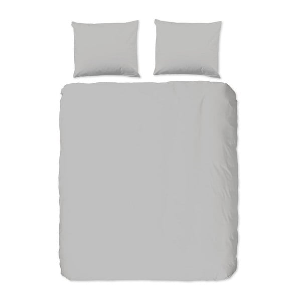 Svetlo siva bombažna posteljnina za zakonsko posteljo Good Morning Universal, 200 x 220 cm