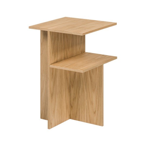Nočna omarica v hrastovem dekorju s policami v naravni barvi Atik – noo.ma-image-3