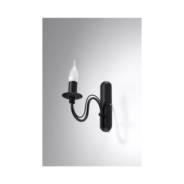 Črna kovinska stenska svetilka Fiorano – Sollux-image-2
