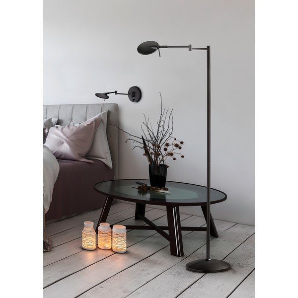 Mat črna LED stenska svetilka z upogljivo konstrukcijo/zatemnitvena Kazan – Trio-image-2