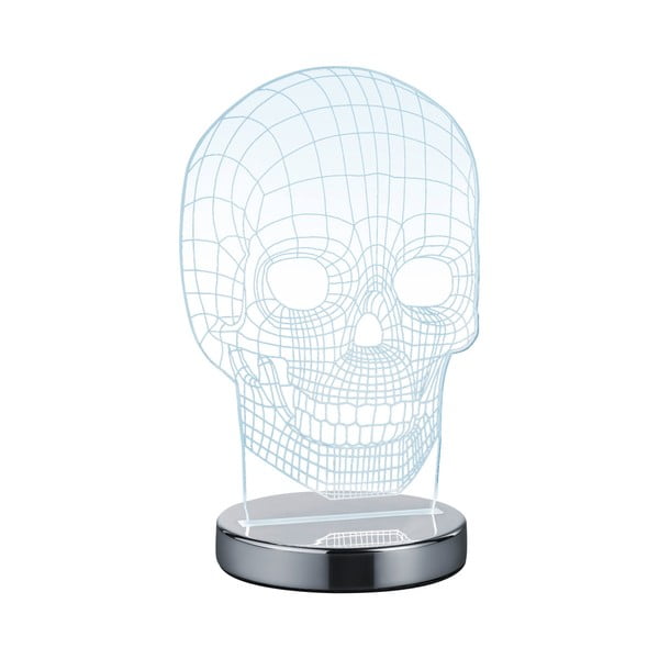 Namizna svetilka LED v svetleči srebrni barvi (višina 21 cm) Skull - Reality-image-1