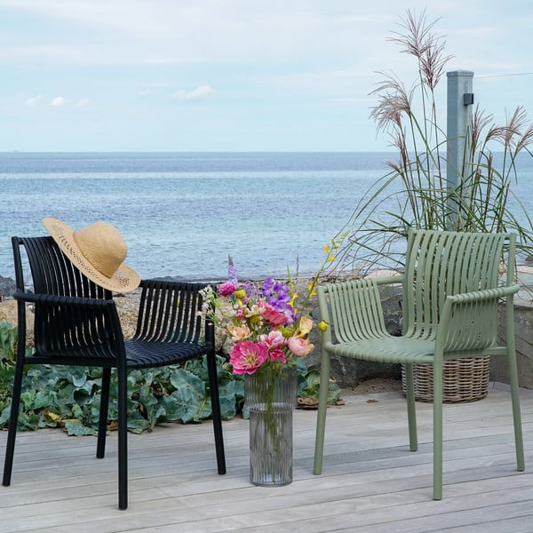 Črni plastični vrtni stoli v kompletu 2 ks Tulsa – House Nordic-image-1