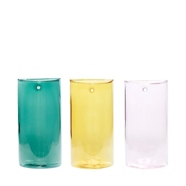Steklene ročno izdelane vaze v kompletu 3 ks (višina 19 cm) Popsicle – Hübsch