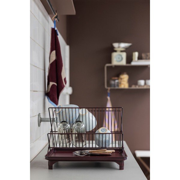 Bordo rdeč dvonadstropni odcejalnik posode 42x29 cm Dry-It – Mette Ditmer Denmark-image-4