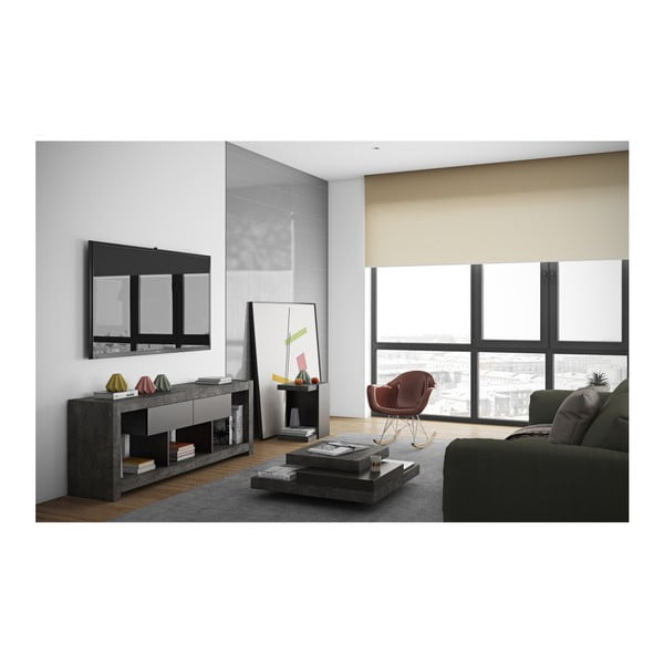 Kavna mizica v betonskem dekorju s črnimi detajli TemaHome Slate-image-4