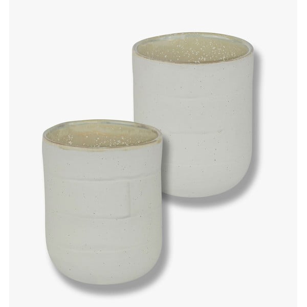 Bele/bež skodelice iz kamna v kompletu 2 ks 0.3 l Sand Grain – Mette Ditmer Denmark