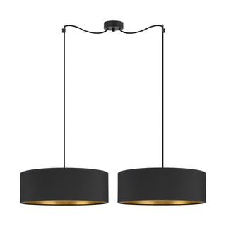 Črna dvojna viseča svetilka z detajli v zlati barvi Bulb Attack Tres XL, ⌀ 45 cm