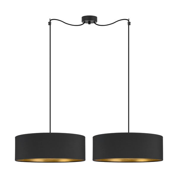 Črna dvojna viseča svetilka z detajli v zlati barvi Sotto Luce Tres XL, ⌀ 45 cm