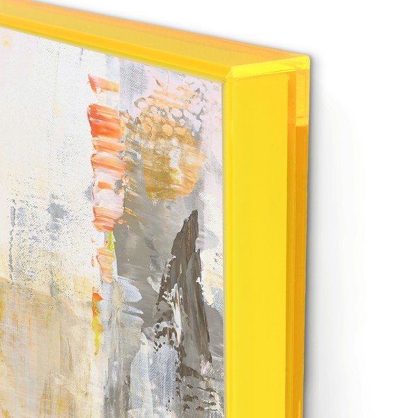 Tiskani sliki na platnu z ročno naslikanimi elementi v okvirju v kompletu 2 ks 41,5x41,5 cm New Age Yellow – Malerifabrikken-image-3