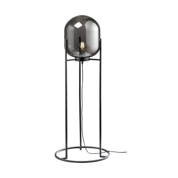 Črna stoječa svetilka s steklenim senčilom (višina 97 cm) Regi – Fischer & Honsel