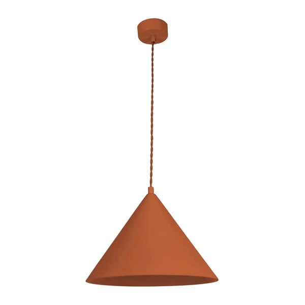 Opečnato oranžna viseča svetilka s kamnitim senčnikom ø 30 cm Vilma – SULION