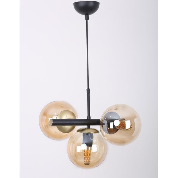 Rumena/črna viseča svetilka s steklenim senčnikom ø 15 cm Cascade – Squid Lighting-image-3