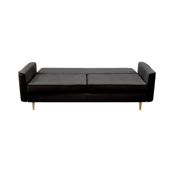 Črn raztegljiv trosed s svetlimi nogami Mazzini Sofas Ivy-image-3