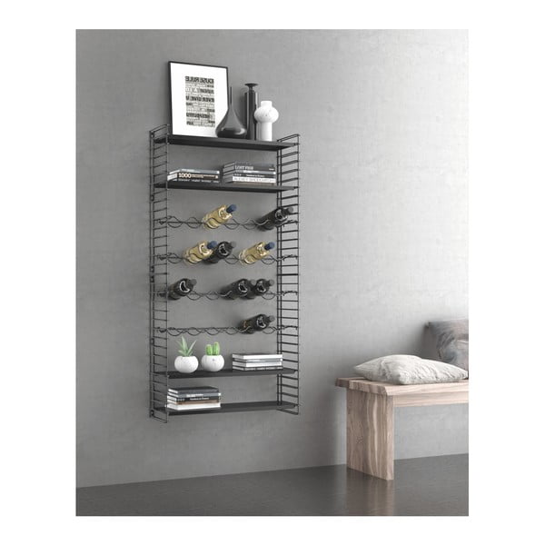 Stenska polica s stojalom za steklenice Metaltex-image-3