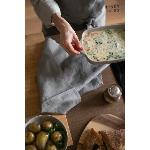 Lanena kuhinjska krpa 45x65 cm Khaki – Linen Tales-image-3