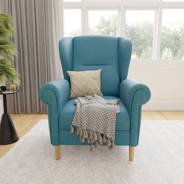 Turkizen fotelj z naslonom Swan – Ropez-image-1