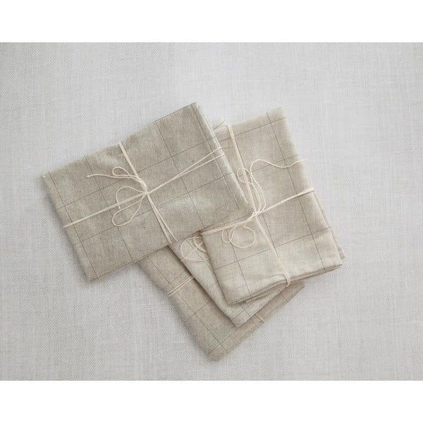 Komplet 4 prtičkov z mešanico lanu Really Nice Things Grey Lines, 43 x 43 cm-image-2
