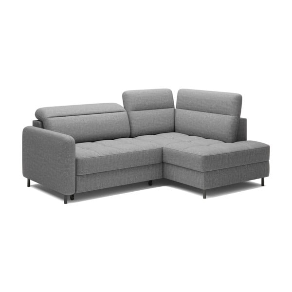 Siva žametna raztegljiva/s prostorom za shranjevanje kotna sedežna garnitura (desni kot/v obliki črke L) Barea – ELTAP-image-2