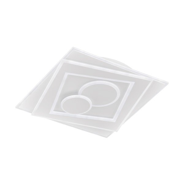Bela kovinska LED stropna zatemnitvena svetilka z daljinskim upravljalnikom 50x50 cm Ratio – Fischer & Honsel