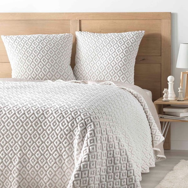 Belo-bež komplet pregrinjala in prevleke za vzglavnik iz jerseyja 240x260 cm Joana – douceur d'intérieur