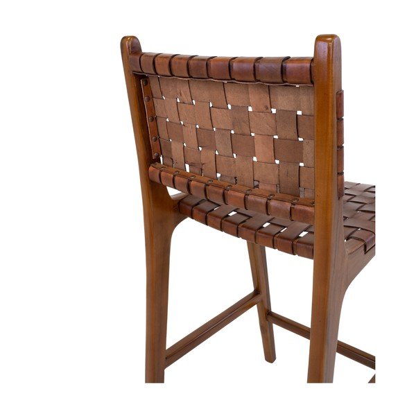 Rjav barski stol iz masivnega tika 101 cm Perugia – House Nordic-image-3