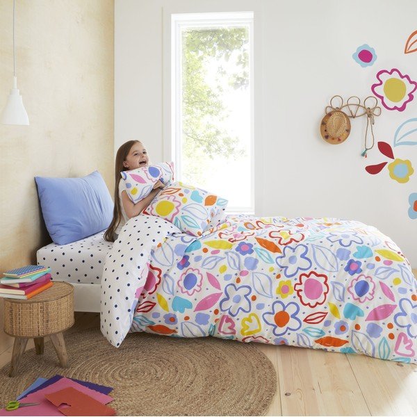 Bombažna otroška posteljnina 200x135 cm Blomme Floral - Pineapple Elephant-image-4
