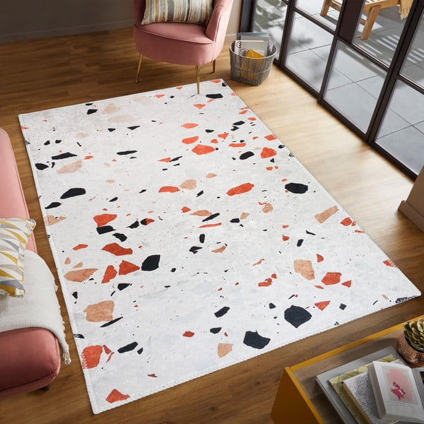 Oranžna/slonokoščena pralna preproga 160x230 cm Italian Stone – Vitaus-image-1