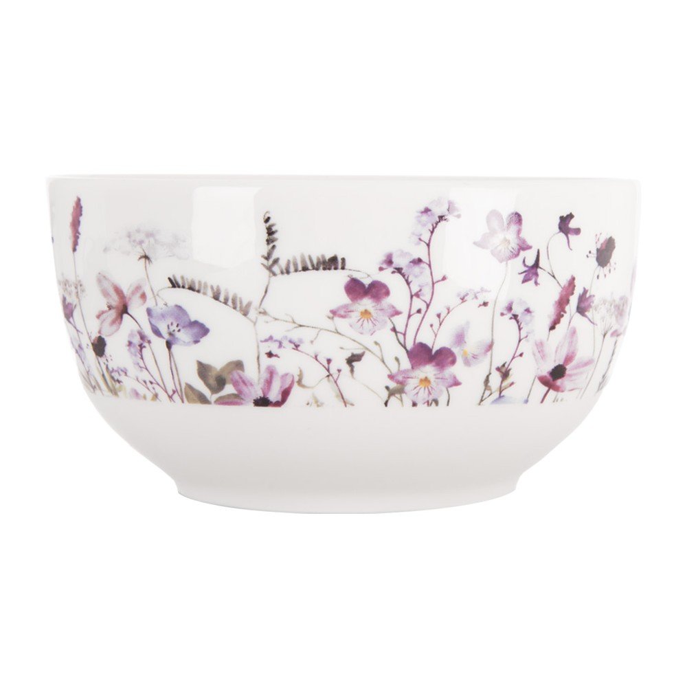 Bela/vijolična porcelanasta skledica za juho 500 ml Louka