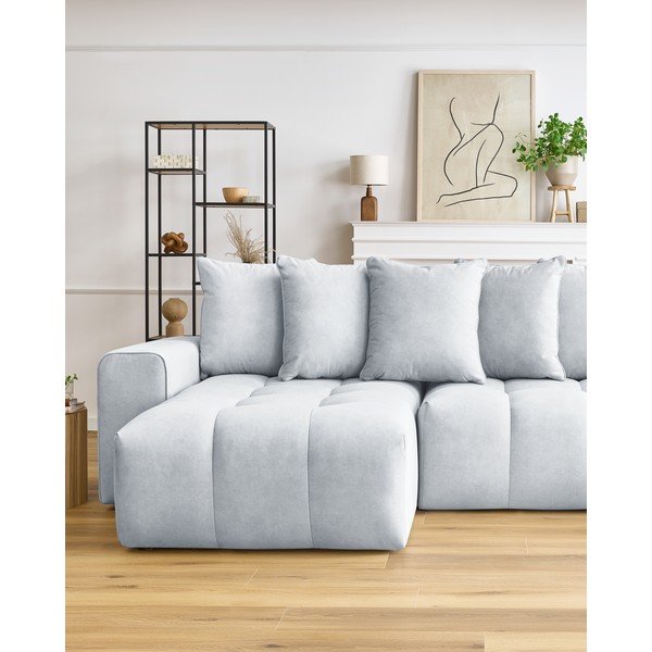 Svetlo siva kotna zofa (levi kot) Mont-Blanc - Bobochic Paris-image-1