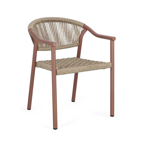 Kovinski vrtni stol v rdeči in naravni barvi Canarias – Bizzotto