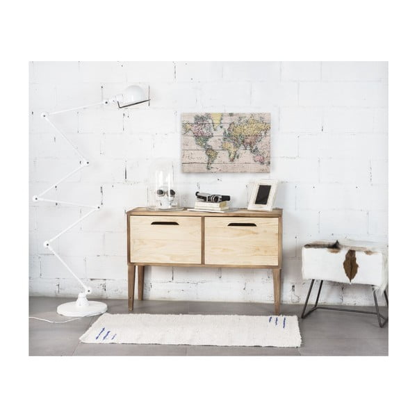 Stenski znak iz borovega lesa Really Nice Things Mapamundi, 40 x 60 cm-image-1