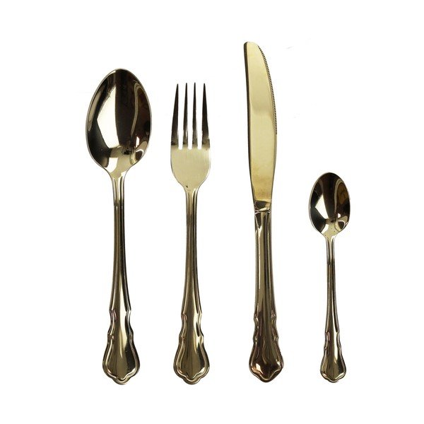 Pribor iz nerjavečega jekla v zlati barvi 16 kosov Posate Imperial - Brandani