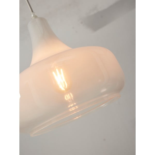 Bela viseča svetilka s steklenim senčnikom ø 25 cm Reykjavik – it's about RoMi-image-2