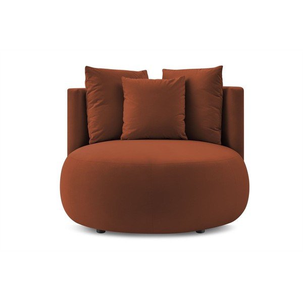 Oranžen žameten fotelj Cesar – Bobochic Paris-image-3