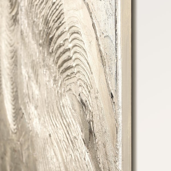Ročno naslikana slika 88x118 cm Metallic Silver – Malerifabrikken-image-2